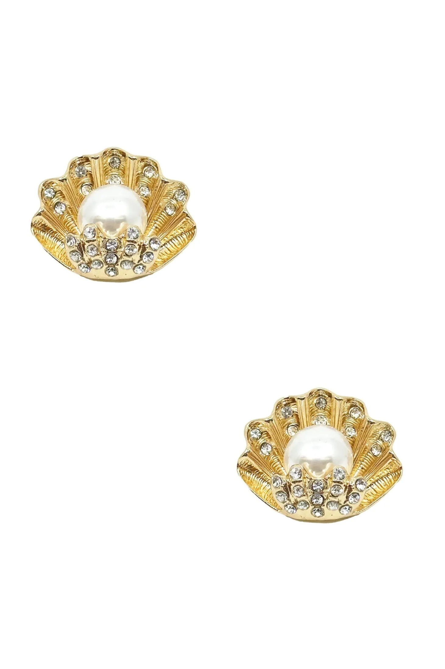 Fashion Carolina Shell Pearl Earrings Gold