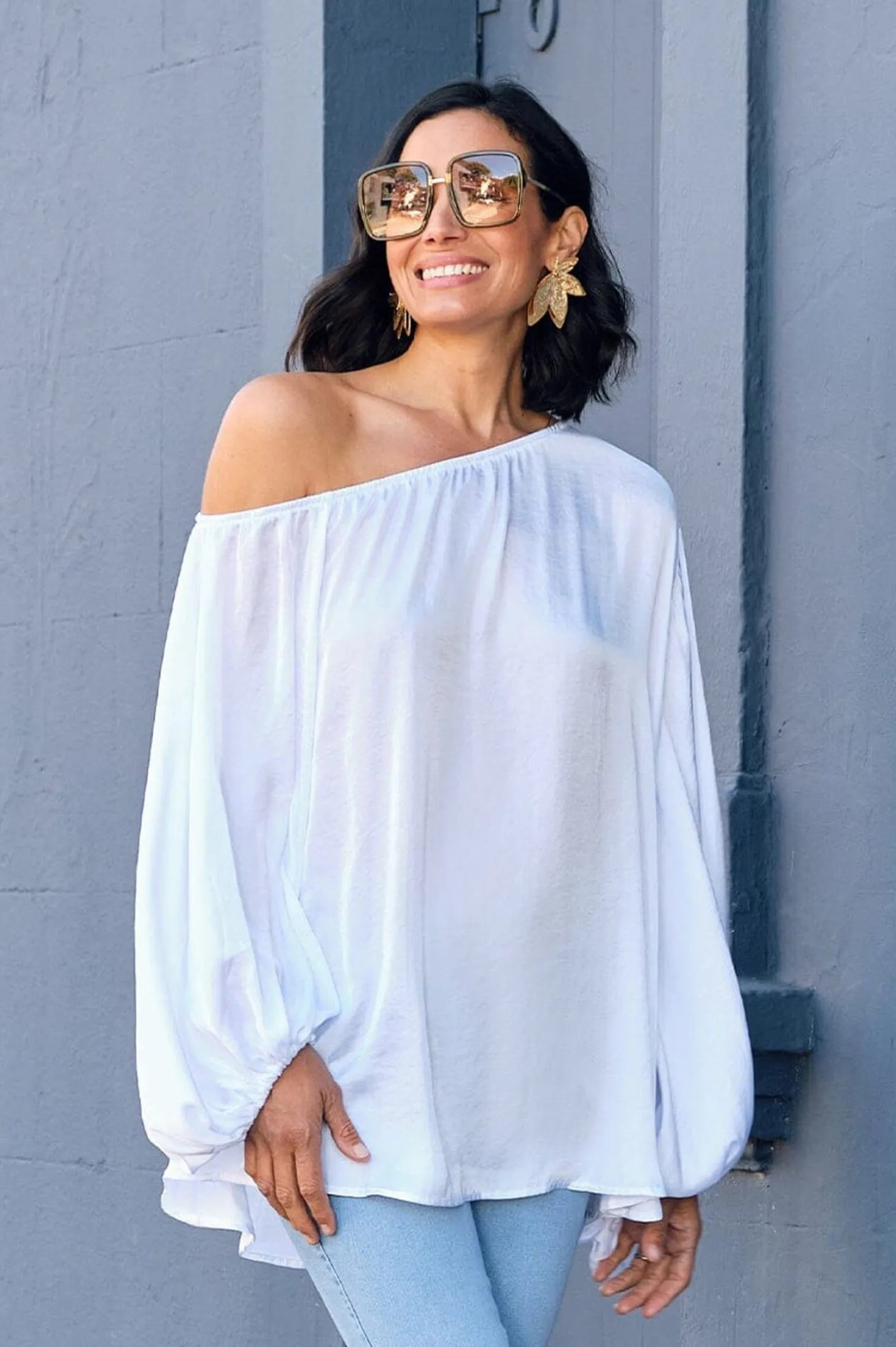 Discount Carolina Sienna Round Neck Top White