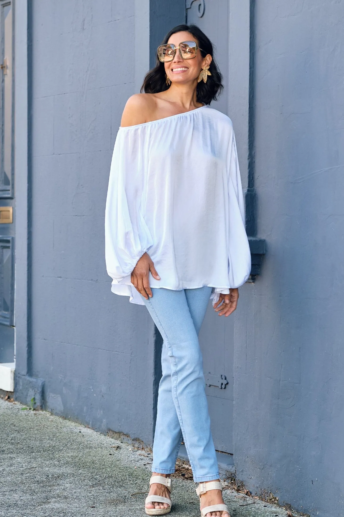 Discount Carolina Sienna Round Neck Top White