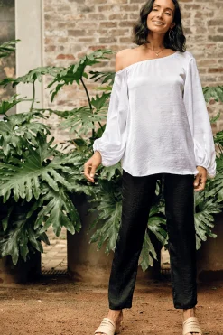 Discount Carolina Sienna Round Neck Top White