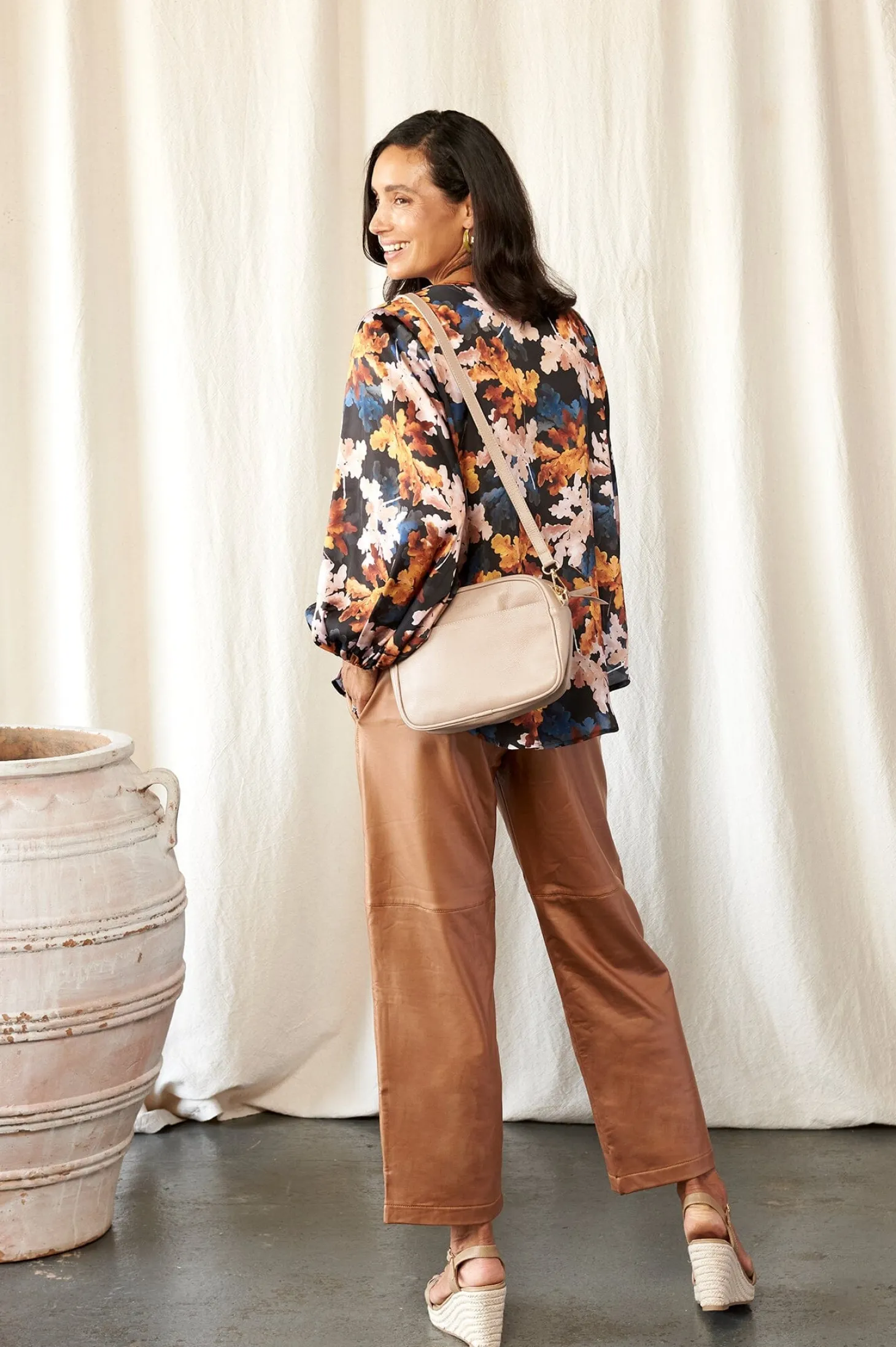 Sale Carolina Sovana Long Sleeve Top in Cassia Print