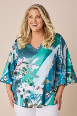 Discount Carolina Sovana Long Sleeve Top in Rosalina Print