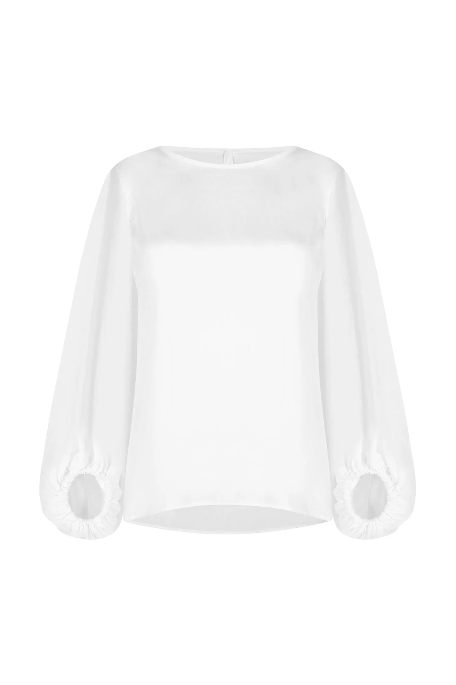 Cheap Carolina Sovana Round Neck Long Sleeve Top White
