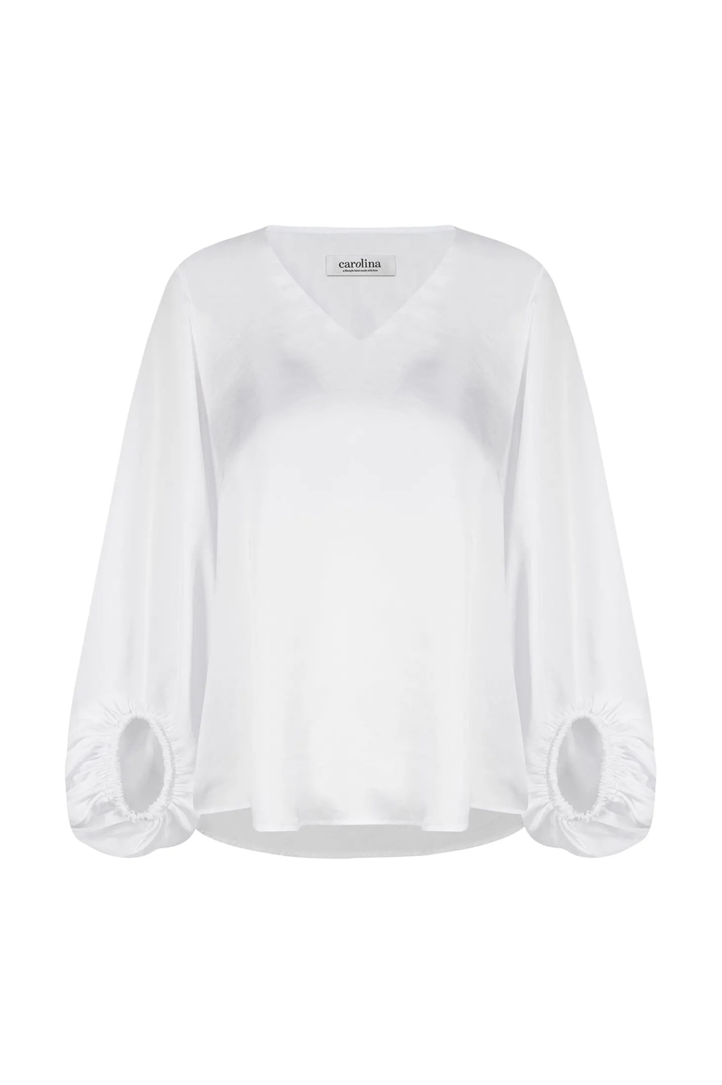 Cheap Carolina Sovana V-neck Long Sleeve Top White