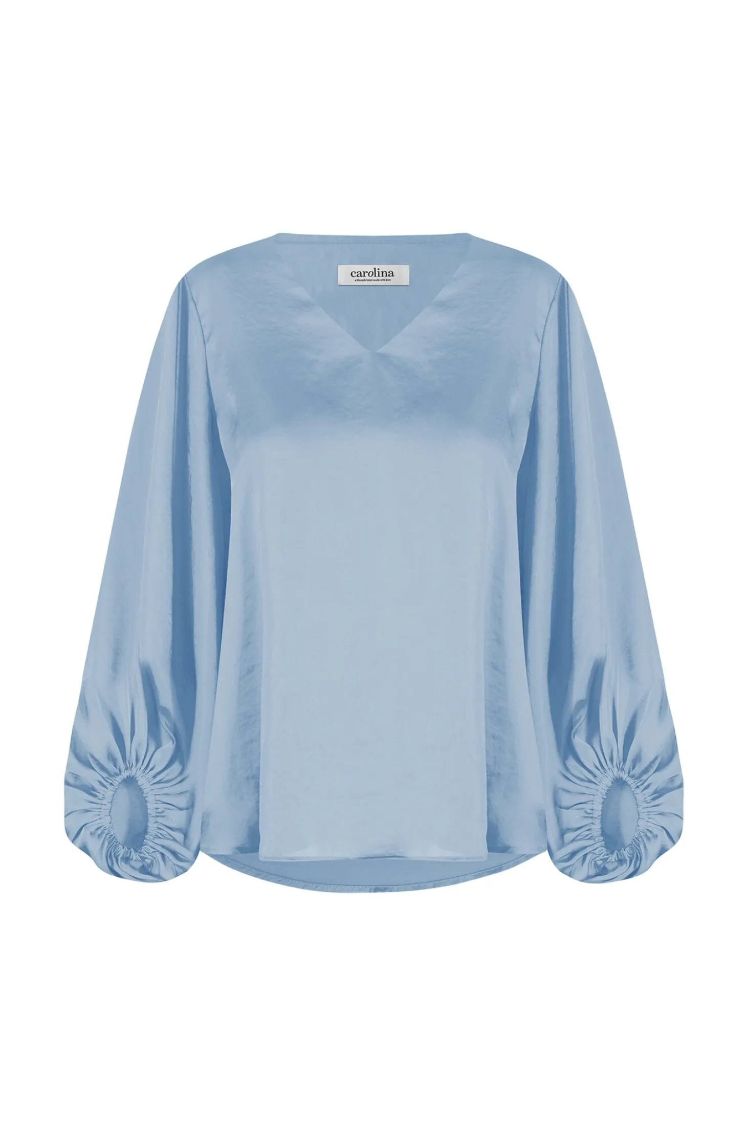 Cheap Carolina Sovana V-Neck Long Sleeve Top Blue Grey