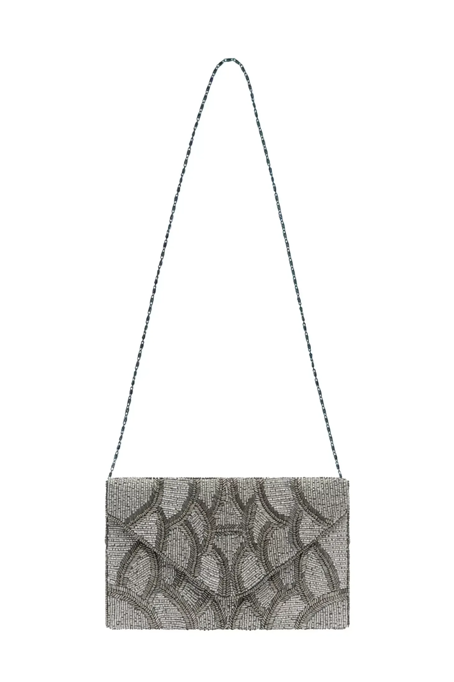 Sale Carolina Stella Sequinned Clutch Bag Silver
