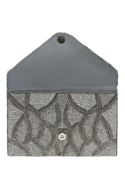 Sale Carolina Stella Sequinned Clutch Bag Silver