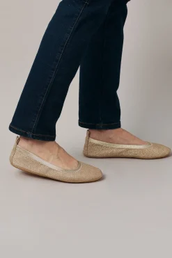 New Carolina Talia Sparkle Ballet Flats Gold