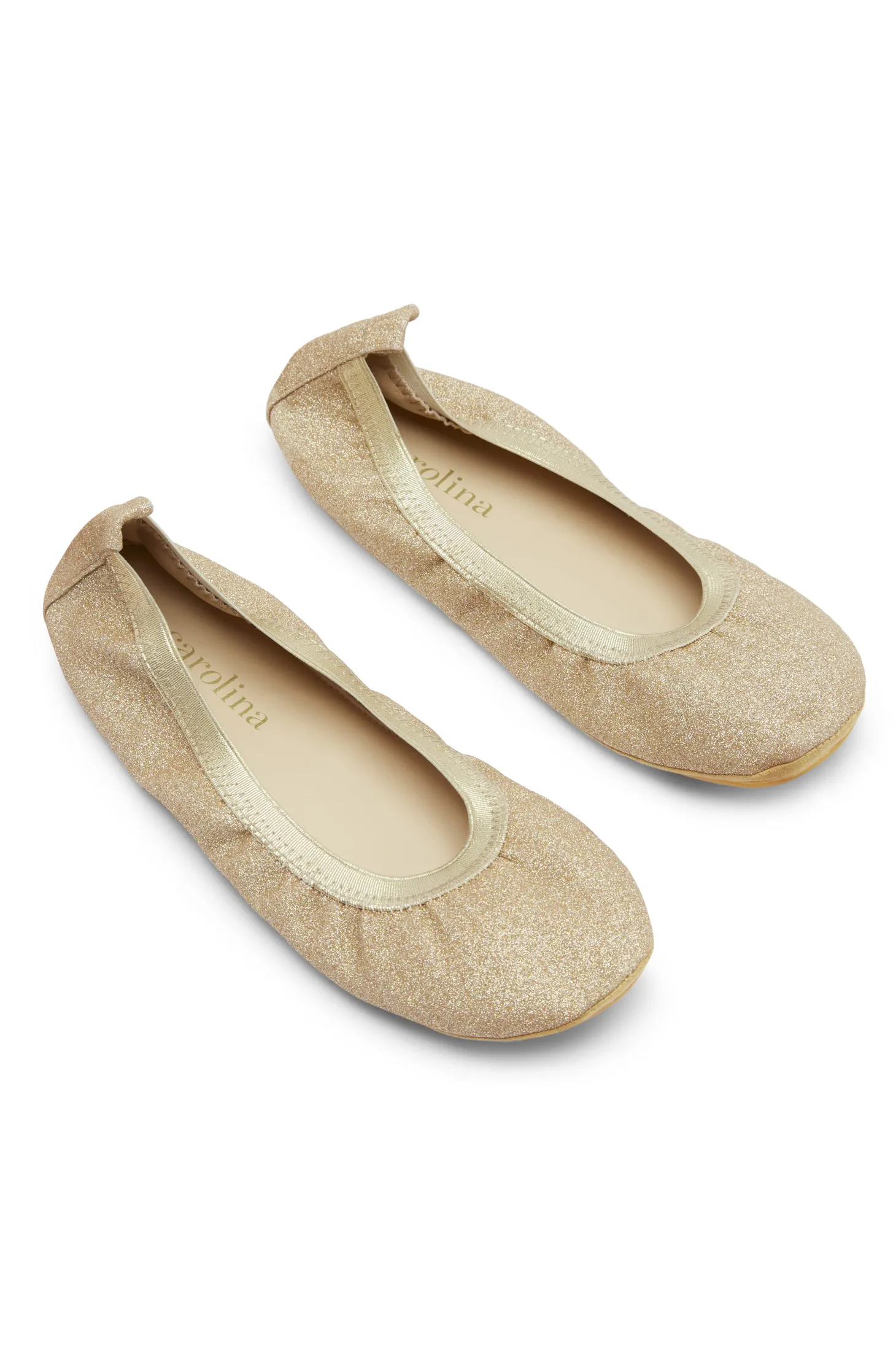 New Carolina Talia Sparkle Ballet Flats Gold