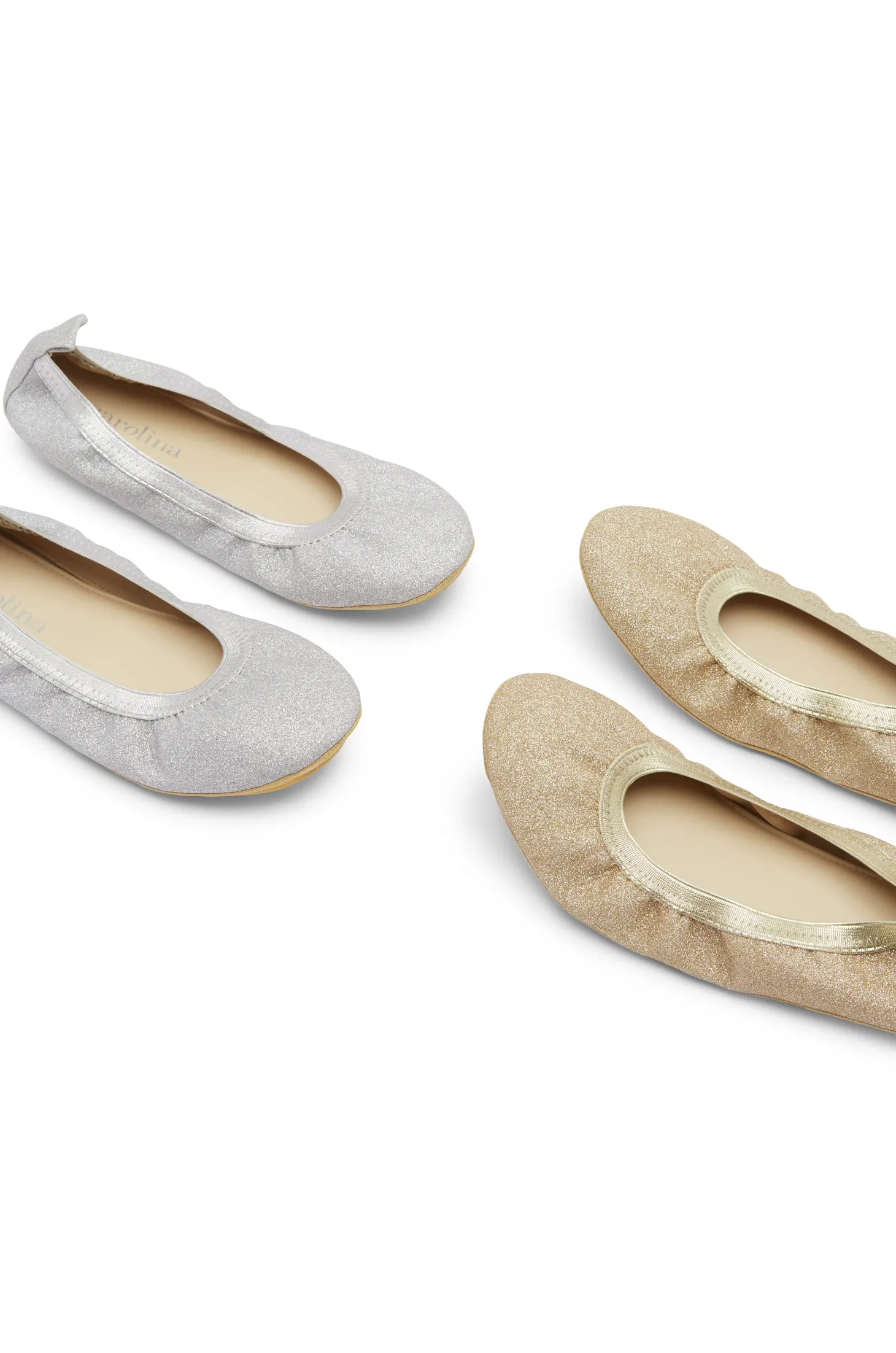 New Carolina Talia Sparkle Ballet Flats Gold