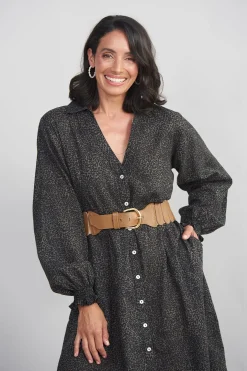 Store Carolina Tasha Animal Print Dress Olive