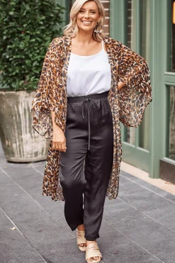 Cheap Carolina Tatum Animal Print Cape Camel and Black