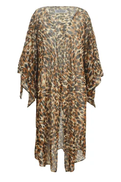 Cheap Carolina Tatum Animal Print Cape Camel and Black