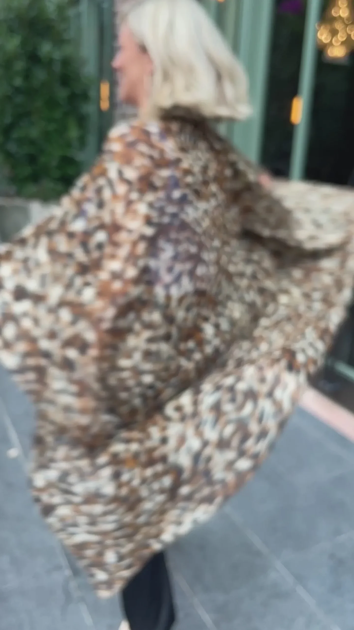 Cheap Carolina Tatum Animal Print Cape Camel and Black
