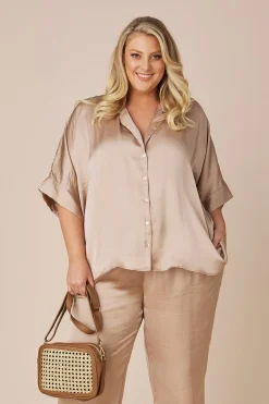 Store Carolina Tory Short Sleeve Collared Shirt Espresso