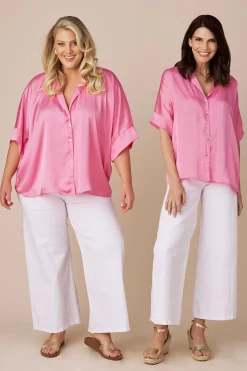 Cheap Carolina Tory Short Sleeve Collared Shirt Pink