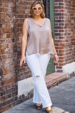 Discount Carolina Zoe Sleeveless Top Almond