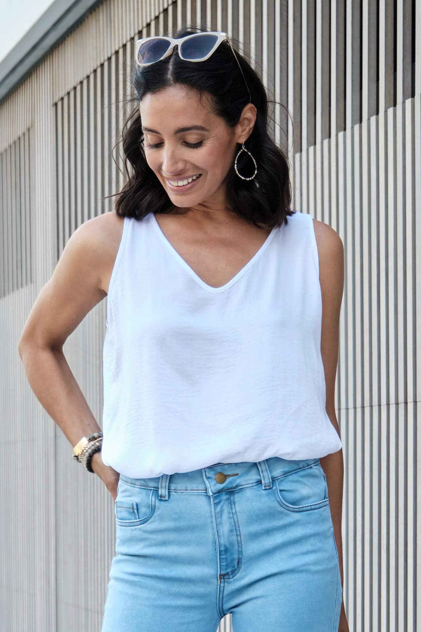 Cheap Carolina Zoe Sleeveless Top White