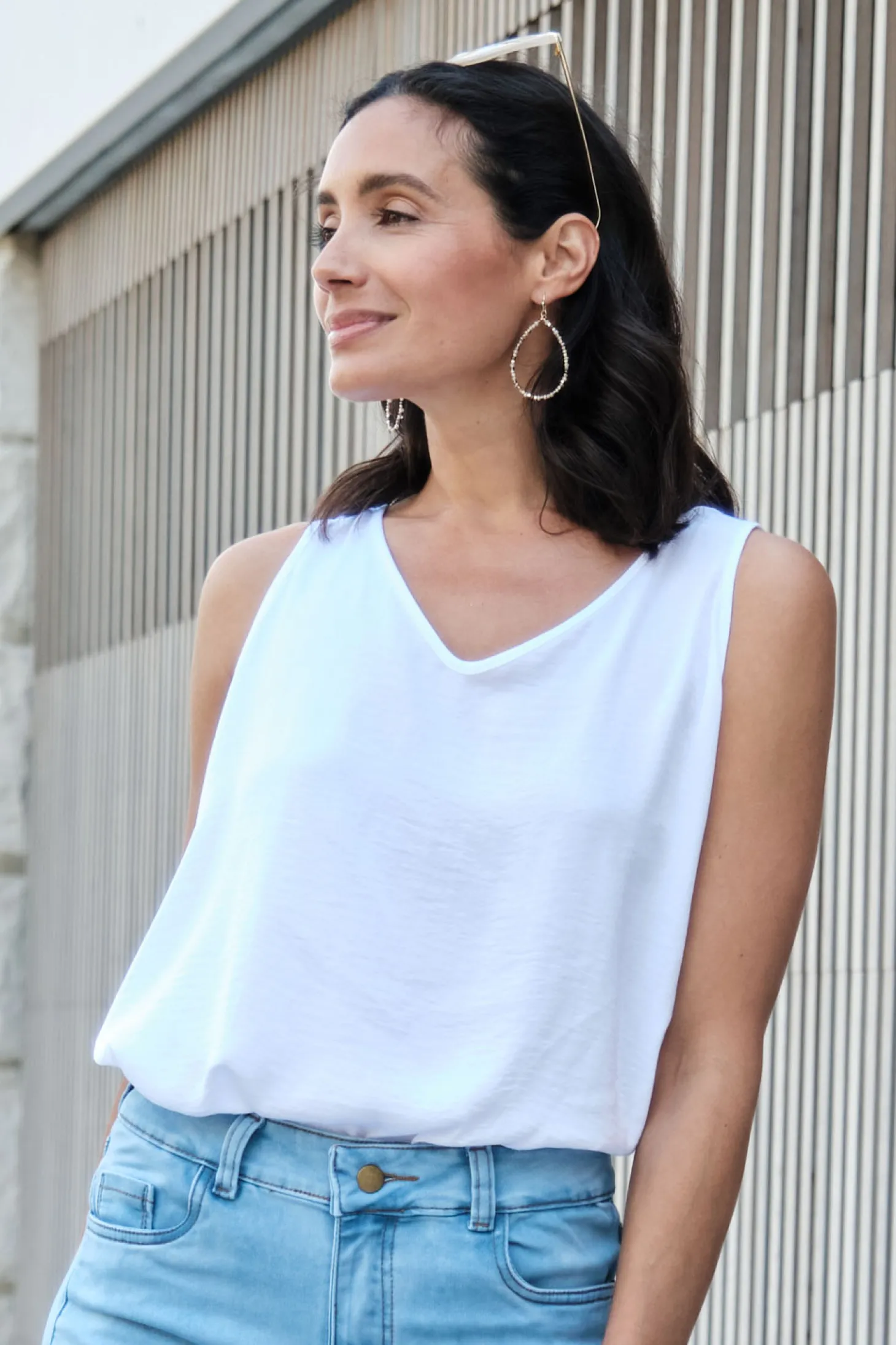 Cheap Carolina Zoe Sleeveless Top White